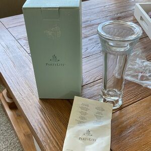 PartyLite Clarity 7” Taper/Tealight Holder Retired NIB P9221